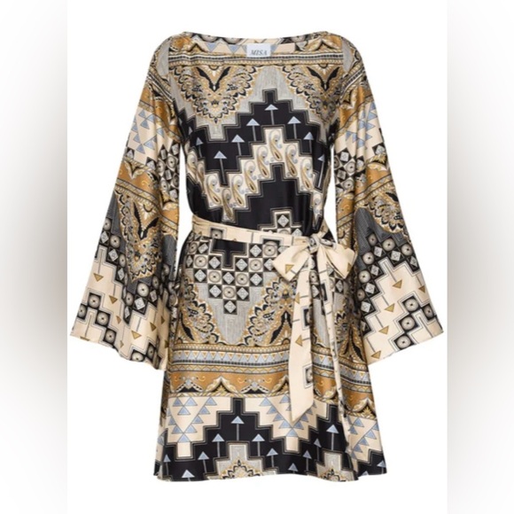 Misa Los Angeles Dresses & Skirts - NWT MISA Twiggy Mini Dress Sz M Alhambra Mosaic Satin